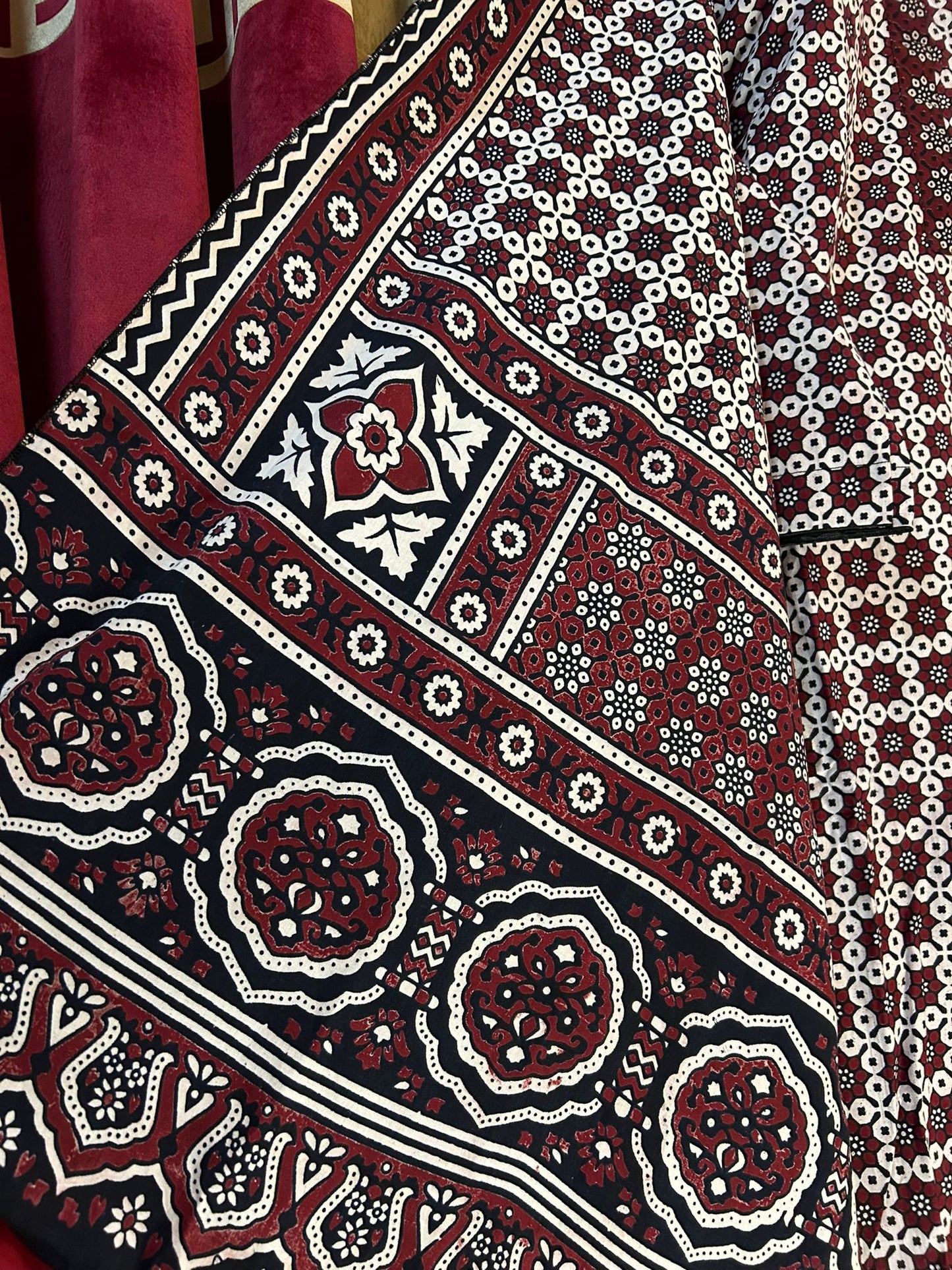 Block Print Red/Black/White Multani Cotton Shalwar Kameez
