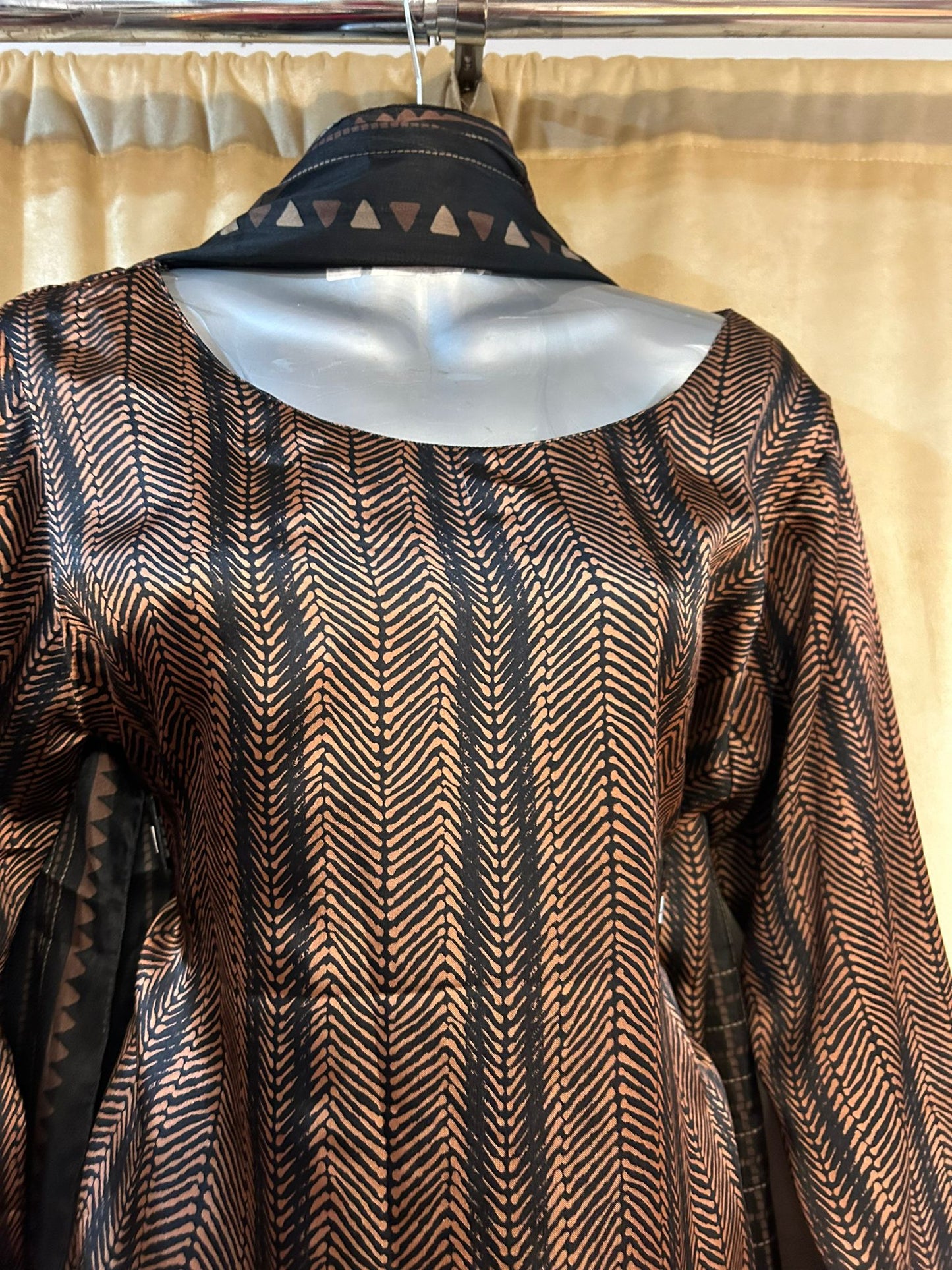 Black and Brown Silk Sana Safinaz Shalwar Kameez