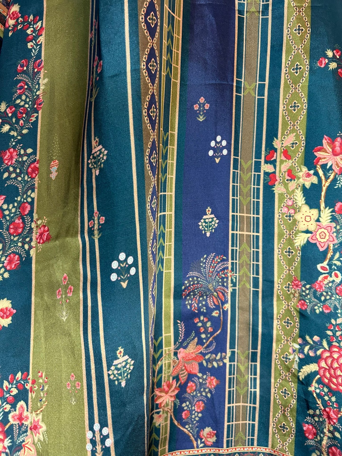 Blue and Green Silk Sana Safinaz Shalwar Kameez